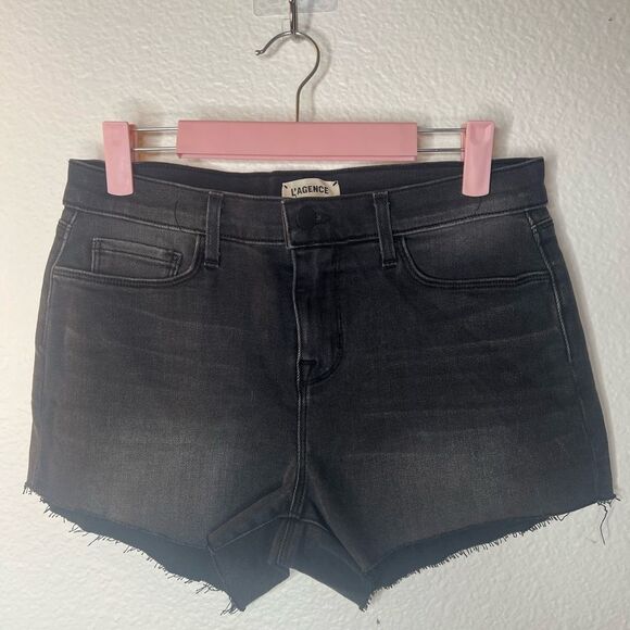 L’ AGENCE black jean shorts size 26
